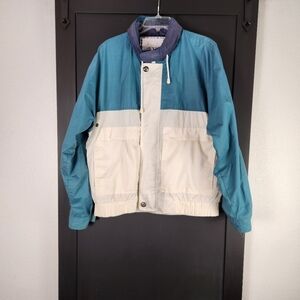 VINTAGE MUNSINGWEAR COLOR BLOCK JACKET WITH HIDEAWAY HOOD SIZE MEDIUM